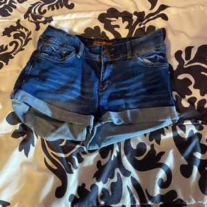 Wax Jean (Butt I love you) denim shorts.